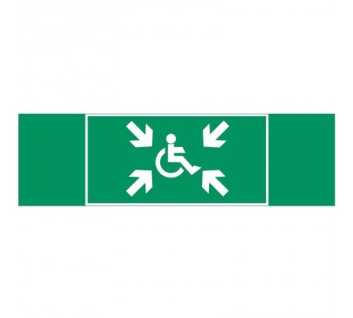 Пиктограмма (наклейка) "Безопасная зона МГН" 310х90мм для авар-эвакуац св-ка Basic IP65  V5-EM02-60.002.032  VARTON