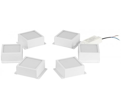 Комплект светодиодных светильников 6 штук  SPO-646-3-4K-W6 36Вт 4000К 3420Лм IP40 89x89x40 белый грильято 100х100мм  "домино"   Б0063062  ЭРА