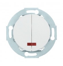 Выключатель двухклавишный (схема 5L) с индикатором 10 A, 250 B (белый) Vintage  881204-1  Ecoplast