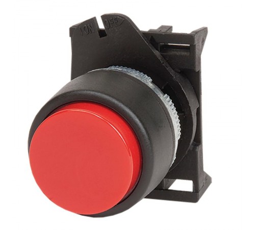 Кнопка выпуклая прозрачная без фиксации, красная  ABDLR1  DKC