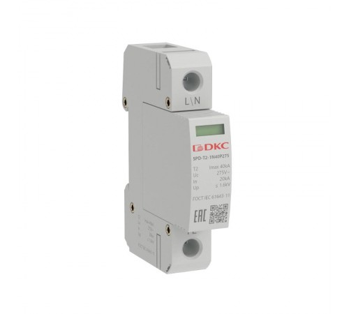 Устройство защиты от импульcных перенапряжений (УЗИП) YON max тип 2 1п Imax 40kA со сменным модулем Un 275V  SPD-T2-1N40P275  DKC