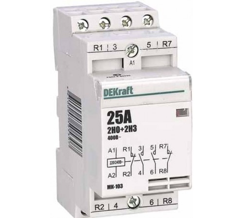 Контактор модульный 2НО+2НЗ 25А 230В МК-103  18069DEK  DEKraft
