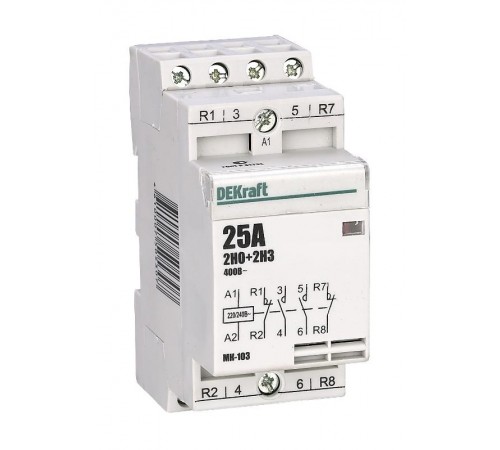 Контактор модульный 2НО+2НЗ 25А 230В МК-103  18069DEK  DEKraft