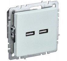 BRITE Розетка USB A+A 3,1А РЮ10-1-БрЖ жемчужный  BR-U21-D31-K36  IEK