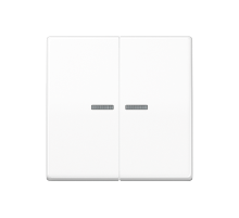 Клавиши для сдвоенного выключателя с окошком для подсветки; термопласт; белые  AS591-5KO5BFWW  Jung