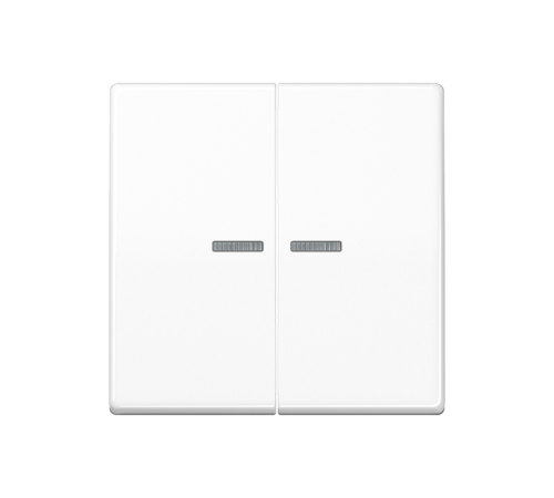 Клавиши для сдвоенного выключателя с окошком для подсветки; термопласт; белые  AS591-5KO5BFWW  Jung