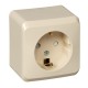 Этюд Кремовый О/У Розетка с заземлением со шторками  PA16-004K  SE