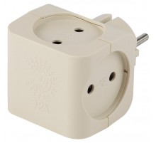 Тройник SP-4-I  4гн, без заземл (сл. кость) (10/60/2880)  Б0008206  ЭРА