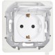 Inspiria Белый Розетка с крышкой с заземлением С/У со шторками 16А IP44 без рамки  673740  Legrand