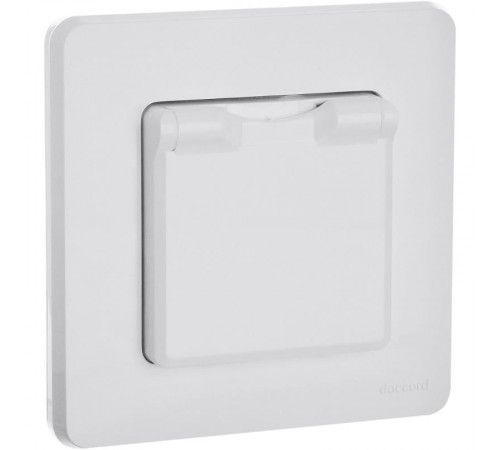 Inspiria Белый Розетка с крышкой с заземлением С/У со шторками 16А IP44 без рамки  673740  Legrand