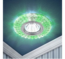 Светильник точечный встраиваемый DK LD2 MR16 3Вт GU5.3 прозрачный c зеленой подсветкой  Б0019199  ЭРА