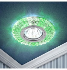 Светильник точечный встраиваемый DK LD2 MR16 3Вт GU5.3 прозрачный c зеленой подсветкой  Б0019199  ЭРА