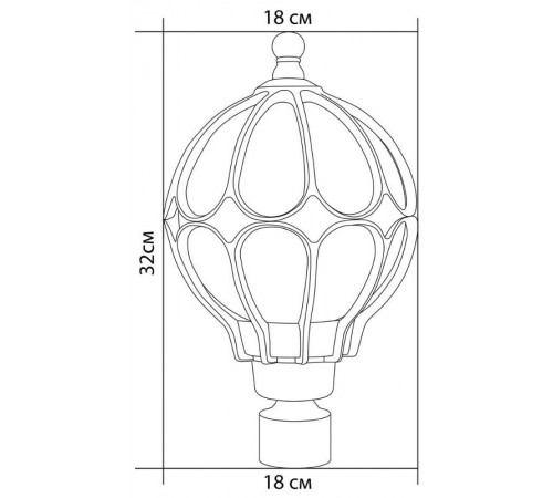 Светильник садово-парковый PL3703 60W 230V E27 180*180*320мм черное золото (на столб) ОТК ДИАМЕТР ОСНОВАНИЯ 45 мм  11359  FERON
