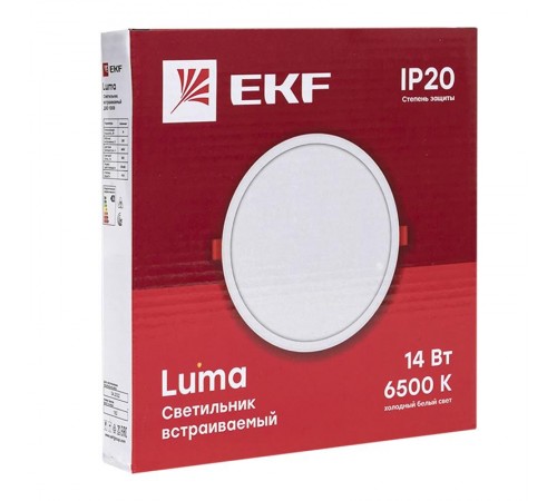 Светильник светодиодный встраиваемый ДВО 1008 14Вт 6500K IP20 Basic  DLL-1008-14-6500  EKF