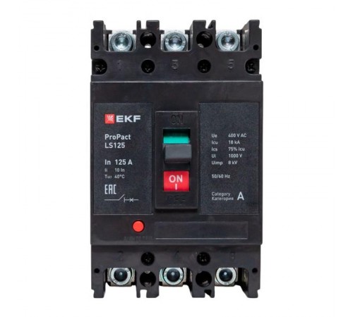 Выключатель автоматический LS125 18кА 3P 125А ProPact  mccb-125-18-3-125-ls  EKF
