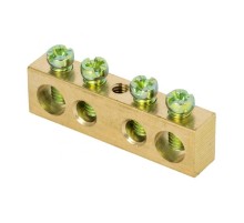 Шина PEN "ноль-земля" (8х12мм) 4 отверстия латунь крепеж по центру EKF PROxima  sn0-125-4-c  EKF