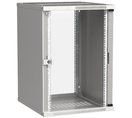Шкаф LINEA WE 18U 600x650мм дверь стекло серый  LWE3-18U67-GF  ITK