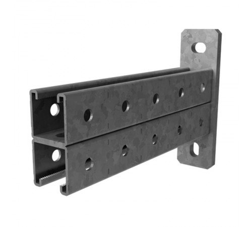 Консоль СТРАТ двойная 41х41, база 700, толщ. 2,5 мм, гор. цинк, 375507  КСД-41х41х700-2,5-ГЦ   Ostec