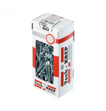 Саморезы универсальные 40х4,0 мм (200 шт) оцинкованные - коробка с окном ( 0,44 кг)  102182  Tech-KREP
