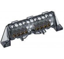 TEKFOR Шина N "ноль" в комбинированном DIN-изоляторе "Стойка" 6х9-(4+4)-Ч  TF-NN10-44-DP-K02  IEK