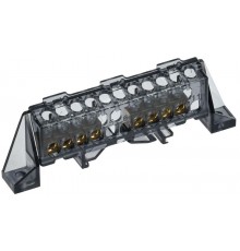 TEKFOR Шина N "ноль" в комбинированном DIN-изоляторе "Стойка" 6х9-(4+4)-Ч  TF-NN10-44-DP-K02  IEK