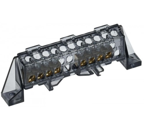 TEKFOR Шина N "ноль" в комбинированном DIN-изоляторе "Стойка" 6х9-(4+4)-Ч  TF-NN10-44-DP-K02  IEK