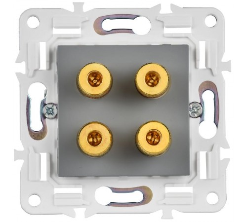SKANDY Аудиорозетка 4-местная SK-A01Gr серый  SK-S40-K03  IEK
