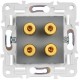 SKANDY Аудиорозетка 4-местная SK-A01Gr серый  SK-S40-K03  IEK