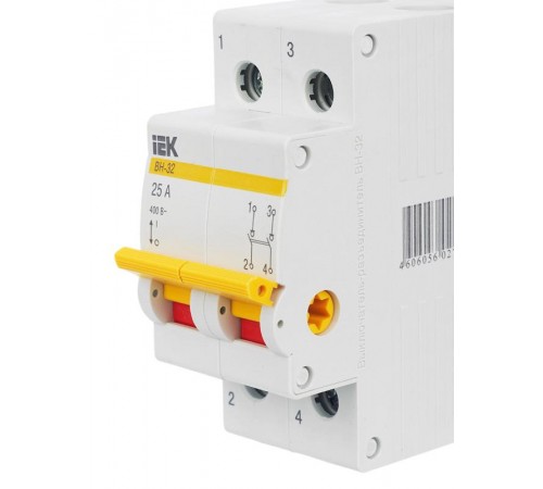 Выключатель нагрузки модульный (мини-рубильник) ВН-32 2Р 25А  MNV10-2-025  IEK