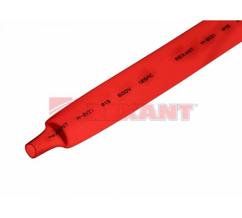 Термоусадочная трубка 15,0/7,5 мм, красная, упаковка 50 шт. по 1 м  21-5004  REXANT