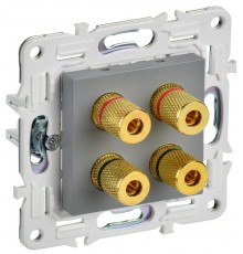 SKANDY Аудиорозетка 4-местная SK-A01Gr серый  SK-S40-K03  IEK