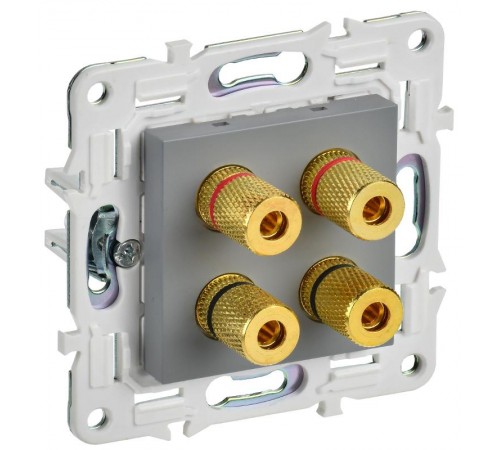 SKANDY Аудиорозетка 4-местная SK-A01Gr серый  SK-S40-K03  IEK