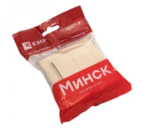 Выключатель 2-кл. СП 10А бежевый Минск EKFERV10-023-20EKF