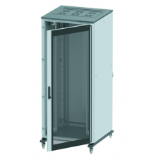 Напольный шкаф 24U Ш600хГ1000 передняя дверь стекло,задняя глухая дверь, крыша укомплектована вводом и заглушками  R5IT2461GS  DKC
