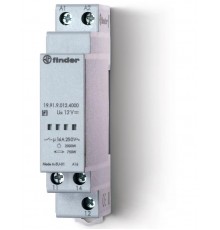 Модульное силовое моностабильное реле; 1СO 16A; контакты AgSnO2; питание 12В DC; ширина 17.5мм; степень защиты IP20  199190124000  Finder
