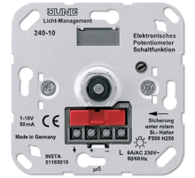 Роторный электронный потенциометр для регуляции люминесцентных ламп и/или электронных трансформаторов с 1 - 10 В управляющего напряжения, со встроенны