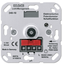 Роторный электронный потенциометр для регуляции люминесцентных ламп и/или электронных трансформаторов с 1 - 10 В управляющего напряжения, со встроенны