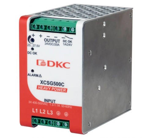 Источник питания "HEAVY POWER", трехфазный, 500Вт, 20А, 24В  XCSG500C  DKC