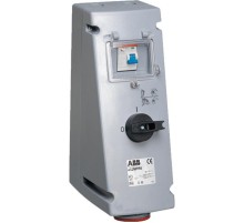 Розетка с рубильником, механической блокировкой и УЗО 416MPR6, 16A, 3P+N+E, IP44, 6ч  2CMA167772R1000  ABB