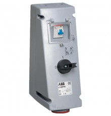 Розетка с рубильником, механической блокировкой и УЗО 416MPR6, 16A, 3P+N+E, IP44, 6ч  2CMA167772R1000  ABB