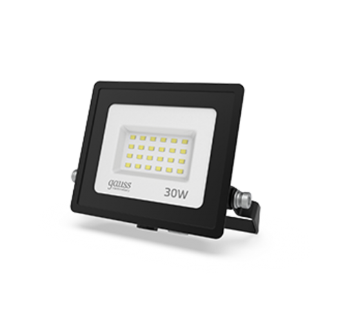 Прожектор светодиодный LED Elementary 30W 2100lm IP65 6500К черный ПРОМО 1/10  613100330P  Gauss
