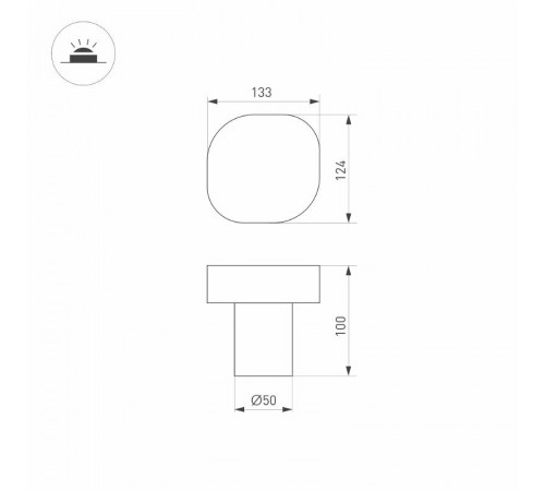 Светильник LGD-SWAMP-BOLL-H100-7W Warm3000 (GR, 93 deg, 230V) (Arlight, IP65 Металл, 3 года)  030002  Arlight