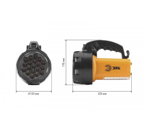 Фонарь прожекторный  PA-601  АЛЬФА 19xLED + 24xLED, литий 3Ач, ЗУ 220V+12V, карт]  Б0031036  ЭРА