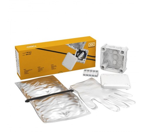 Распределительная коробка Т60 в комплекте с клеммой, заливочной массой Aquasit и перчатками  2010007  OBO Bettermann