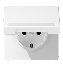 Розетка SCHUKO® с крышкой, с полем для надписи; термопласт; белый матовый   LS1520BFNAKLWWM  Jung