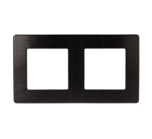 Рамка для розеток и выключателей серия 12 12-5102-06 на 2 поста, сатин, чёрный  Б0052514  ЭРА