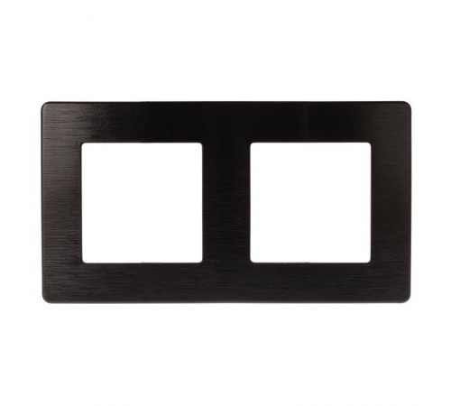 Рамка для розеток и выключателей серия 12 12-5102-06 на 2 поста, сатин, чёрный  Б0052514  ЭРА