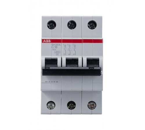 Выключатель автоматический трехполюсный SH203L 16А C 4,5кА (SH203L C16)  2CDS243001R0164  ABB