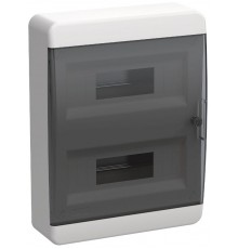 Корпус пластиковый навесной на 24 модуля ЩРН-П-24 IP41 черная прозрачная дверь TEKFOR  TF5-KP12-N-24-41-K01-K03  IEK