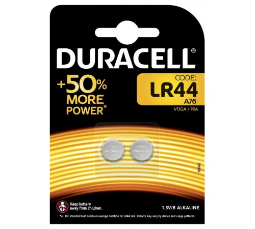 Элемент питания Duracell NEW LR44-2BL  Б0009737  Duracell